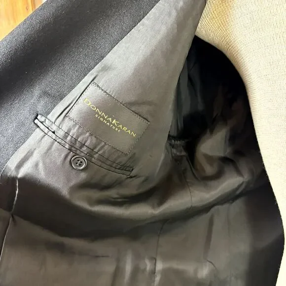 Donna Karan Men's Black Cashmere Sport Coat 48R Blazer Suit Jacket Made in Italy